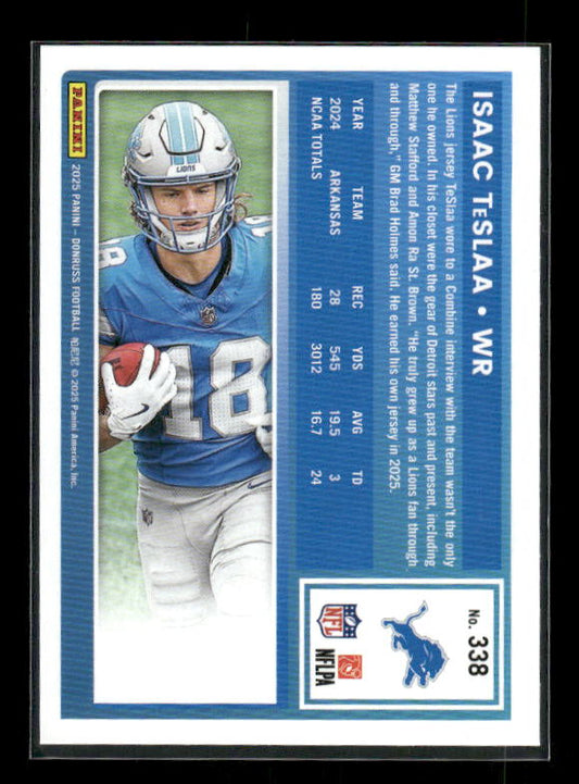 Isaac TeSlaa - 2025 Donruss Football - Purple Press Proof - Rated Rookie