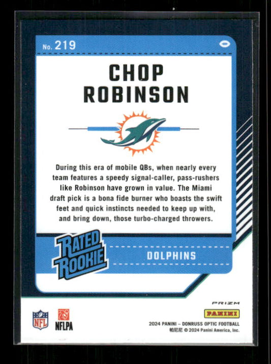 Chop Robinson - 2024 Donruss Optic - Red Mojo - Rated Rookie