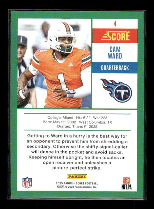 Cam Ward - 2025 Score Football - Anniversary Rookies