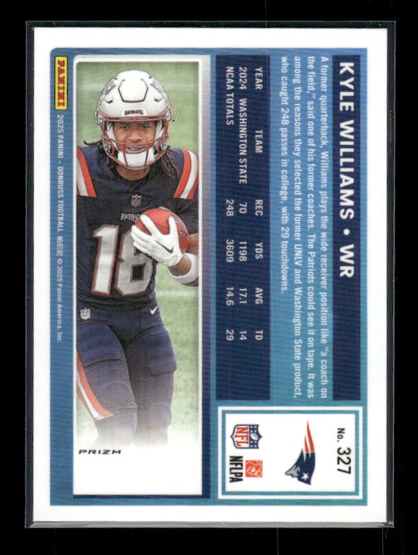 Kyle Williams - 2025 Donruss Football - Optic Preview Red Pandora - Rated Rookie