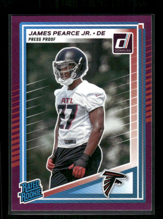 James Pearce Jr. - 2025 Donruss Football - Purple Press Proof - Rated Rookie