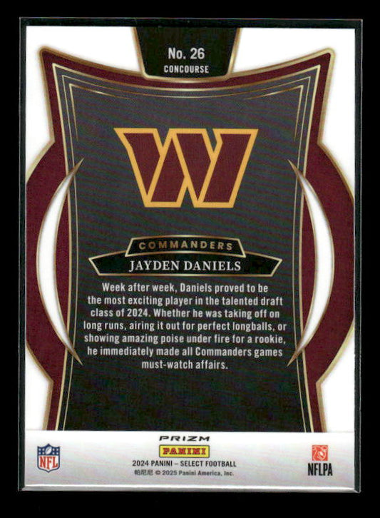 Jayden Daniels - 2024 Select Football - Black / Green Shock - Rookie