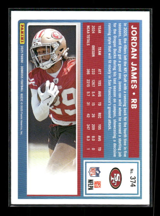 Jordan James - 2025 Donruss Football - Rated Rookie