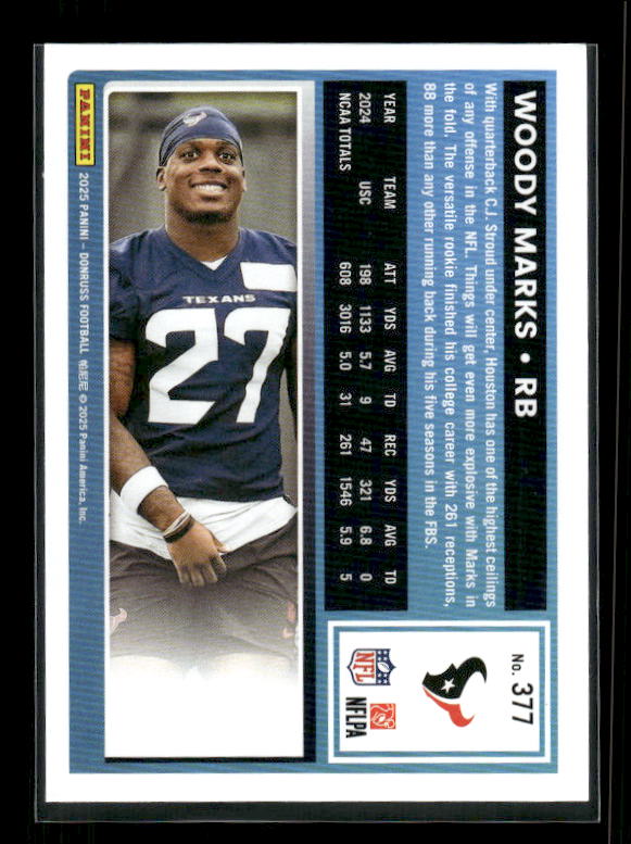 Woody Marks - 2025 Donruss Football - Rated Rookie