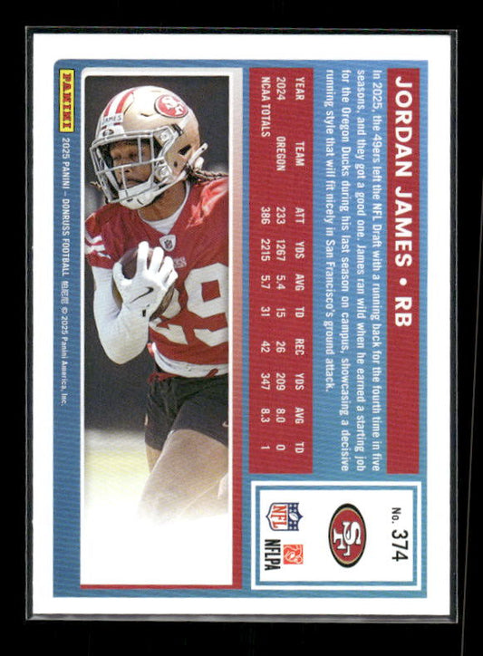 Jordan James - 2025 Donruss Football - Rated Rookie