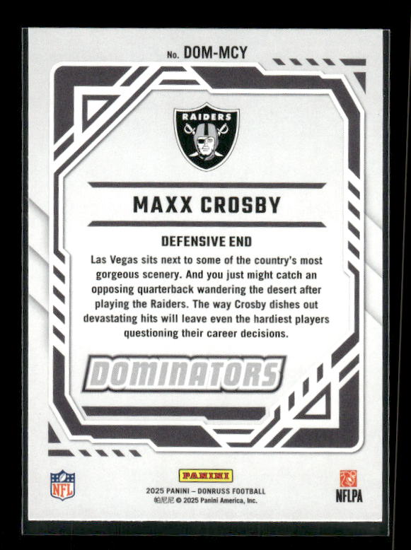 Max Crosby - 2025 Donruss Football - Dominators