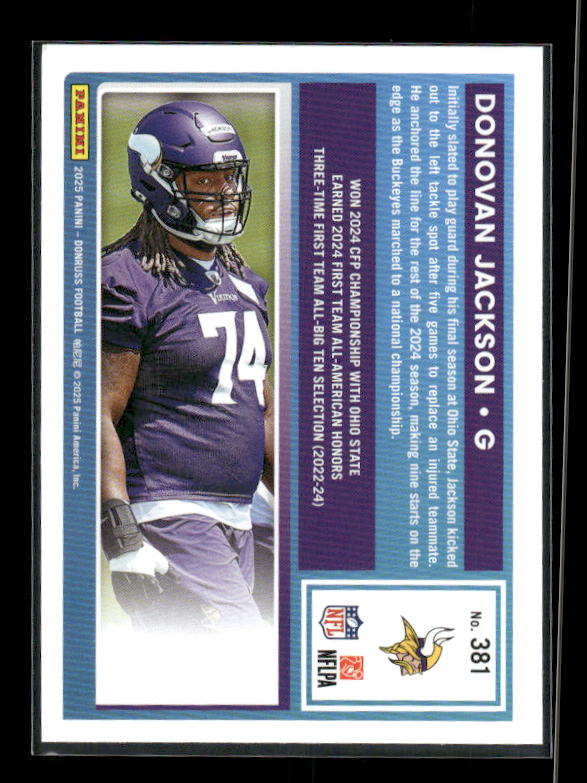 Donovan Jackson - 2025 Donruss Football - Rated Rookie