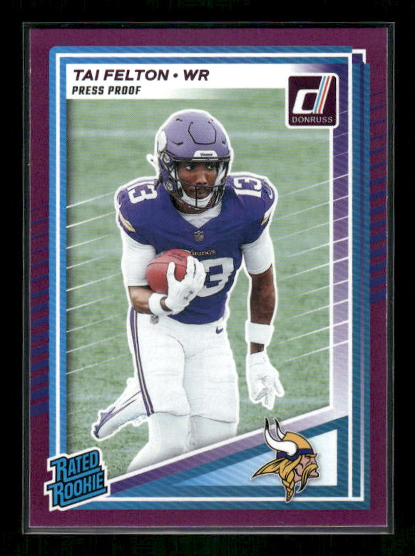 Tai Felton - 2025 Donruss Football - Purple Press Proof - Rated Rookie
