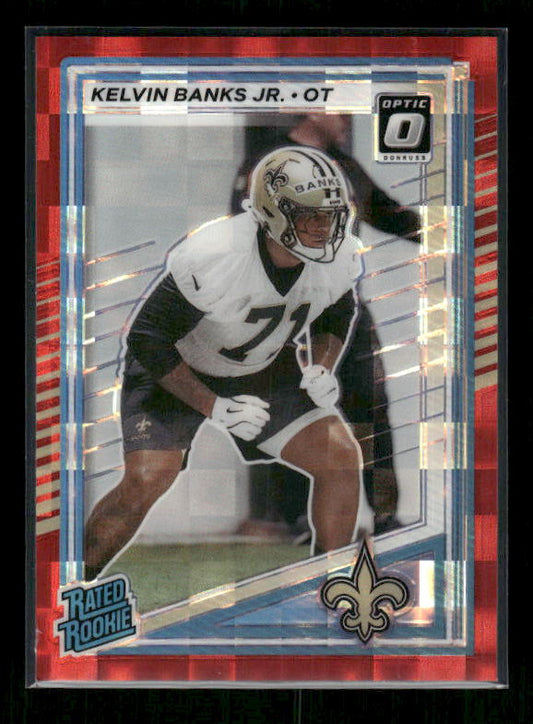 Kelvin Banks Jr. - 2025 Donruss Football - Optic Preview Red Pandora - Rated Rookie