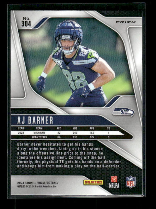 AJ Barner - 2024 Panini Prizm - Neon Green Pulsar - Rookie