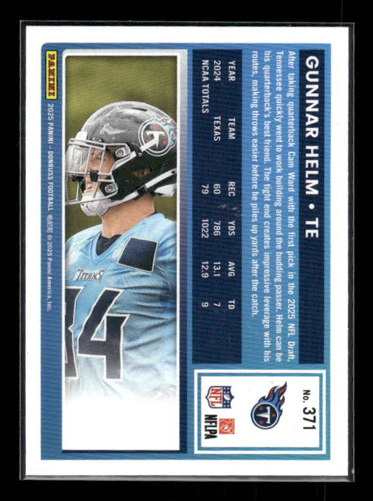 Gunner Helm - 2025 Donruss Football - Purple Press Proof - Rated Rookie