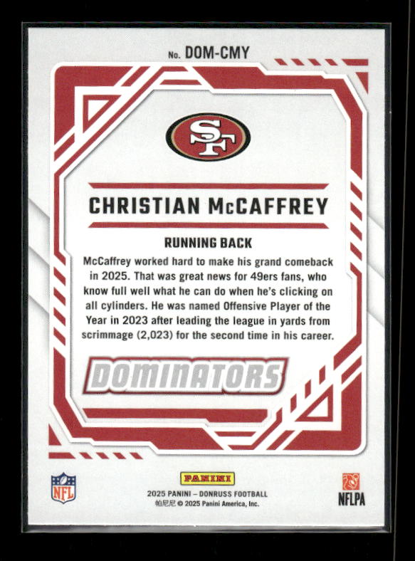 Christian McCaffrey - 2025 Donruss Football - Dominators