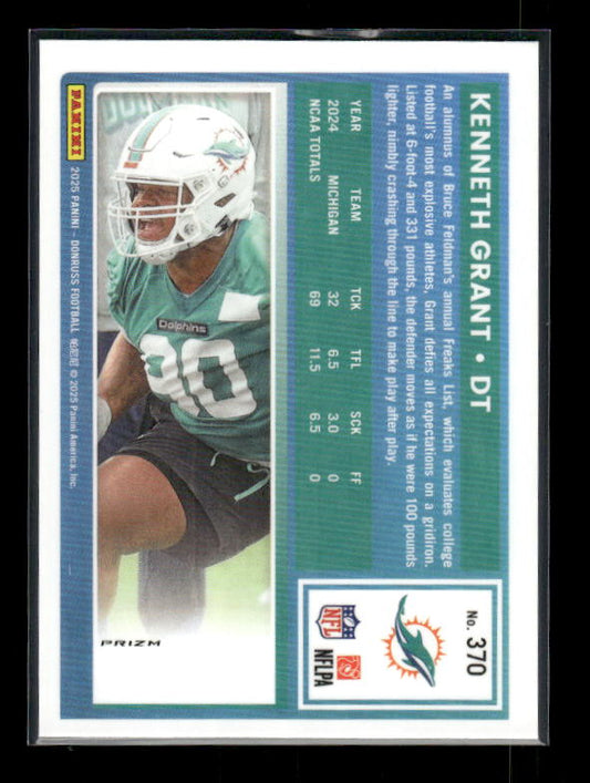 Kenneth Grant - 2025 Donruss Football - Optic Preview Red Pandora - Rated Rookie