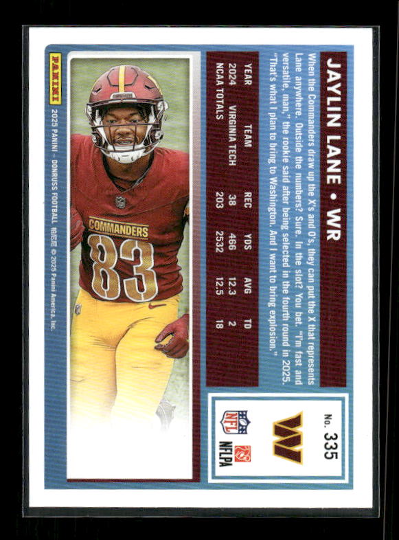 Jaylin Lane - 2025 Donruss Football - Rated Rookie
