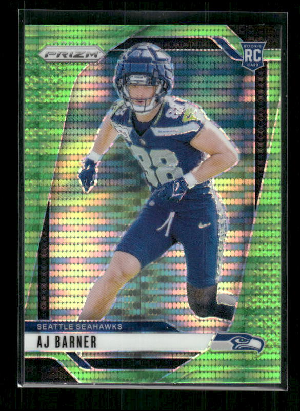 AJ Barner - 2024 Panini Prizm - Neon Green Pulsar - Rookie
