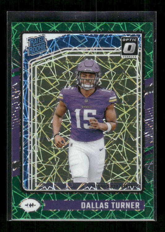 Dallas Turner - 2024 Donruss Optic - Green Velocity - Rated Rookie