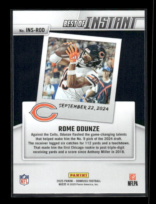 Rome Odunze - 2025 Donruss Football - Best Of Instant