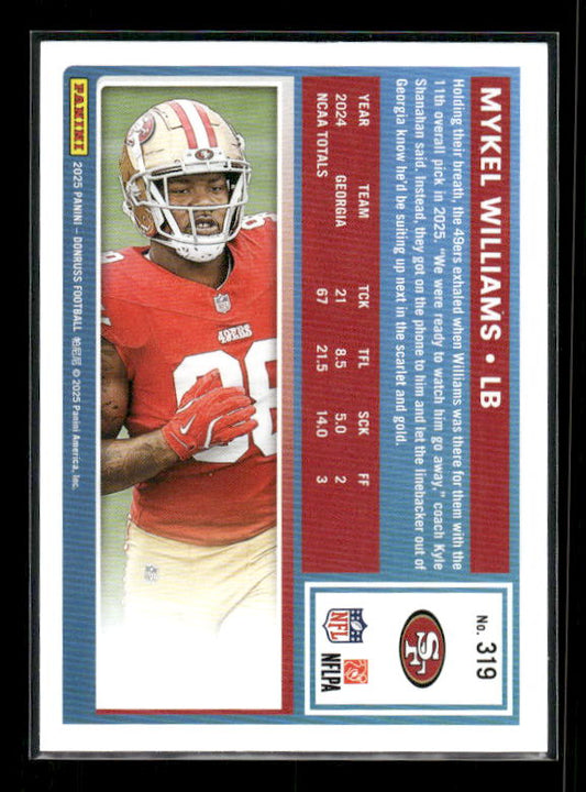 Mykel Williams - 2025 Donruss Football - Rated Rookie