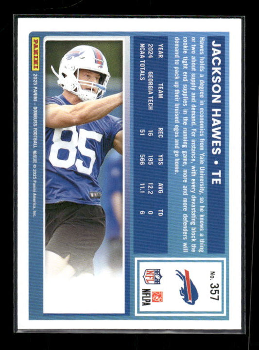 Jackson Hawes - 2025 Donruss Football - Rated Rookie