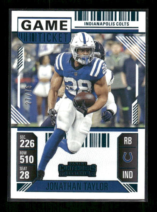 Jonathan Taylor - 2024 Contenders Football - Game Ticket /75