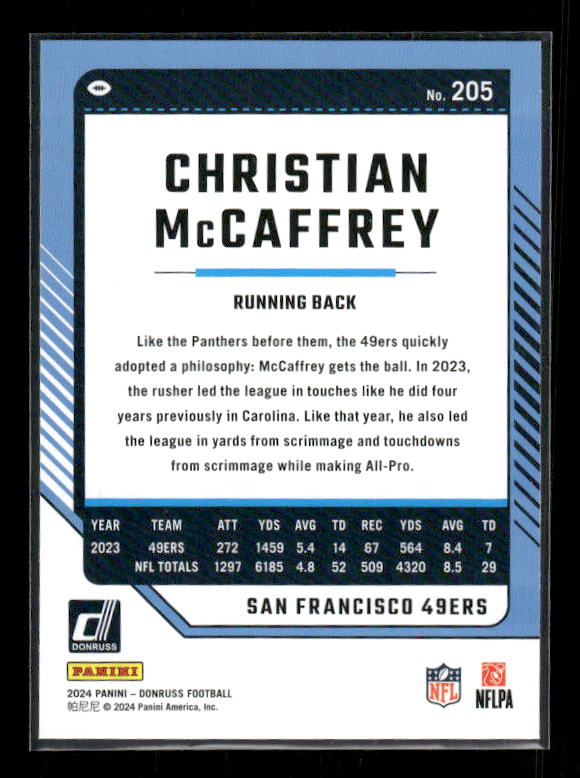 Christian McCaffrey - 2024 Donruss Football - Green Press Proof