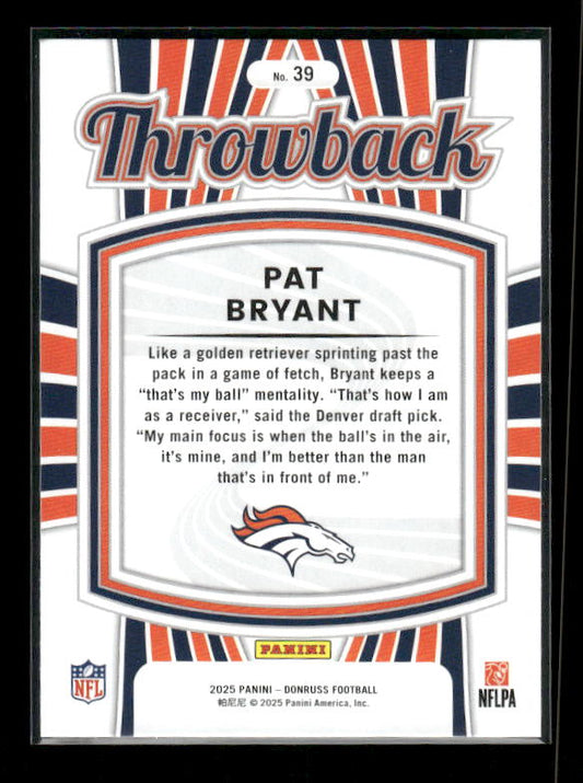 Pat Bryant - 2025 Donruss Football - Throwback - Rated Rookie