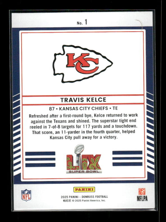 Travis Kelce - 2025 Donruss Football - Road To Super Bowl