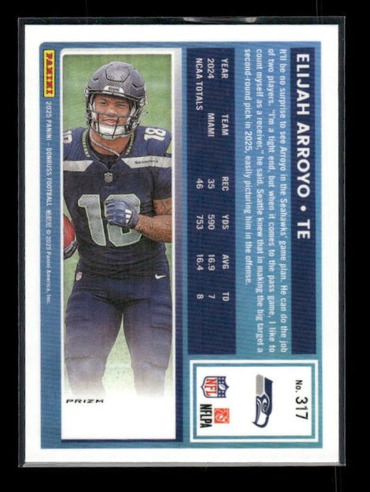 Elijah Arroyo - 2025 Donruss Football - Optic Preview Red Pandora - Rated Rookie
