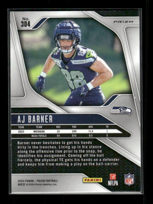 AJ Barner - 2024 Panini Prizm - Pink Wave - Rookie