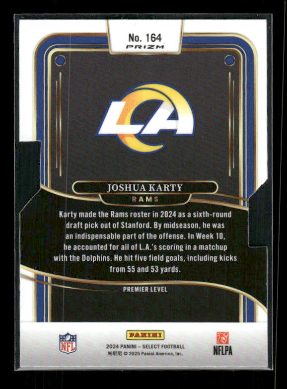 Joshua Karty - 2024 Select Football - Silver Die Cut - Premier - Rookie