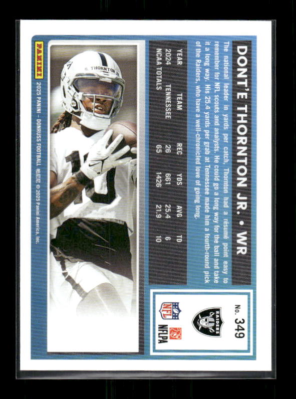 Dont'e Thornton - 2025 Donruss Football - Rated Rookie