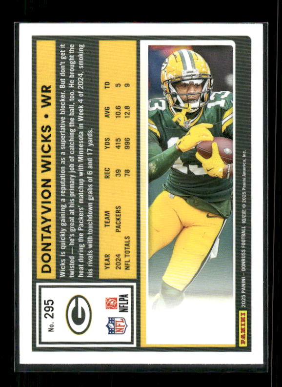Dontayvion Wicks - 2025 Donruss Football - Purple Press Proof
