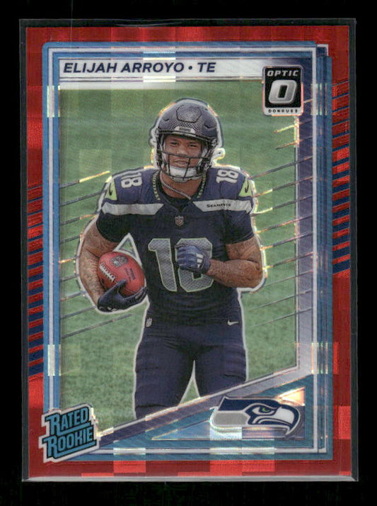 Elijah Arroyo - 2025 Donruss Football - Optic Preview Red Pandora - Rated Rookie