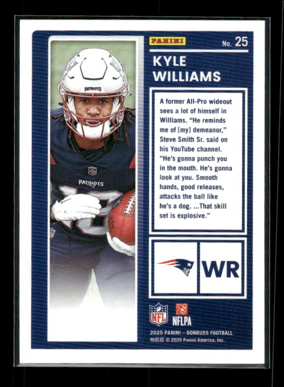 Kyle Williams - 2025 Donruss Football - The Rookies