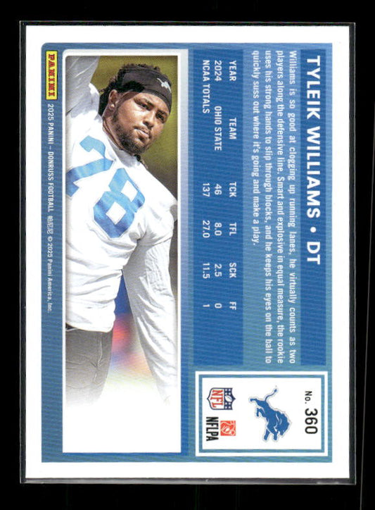 Tyleik Williams - 2025 Donruss Football - Rated Rookie