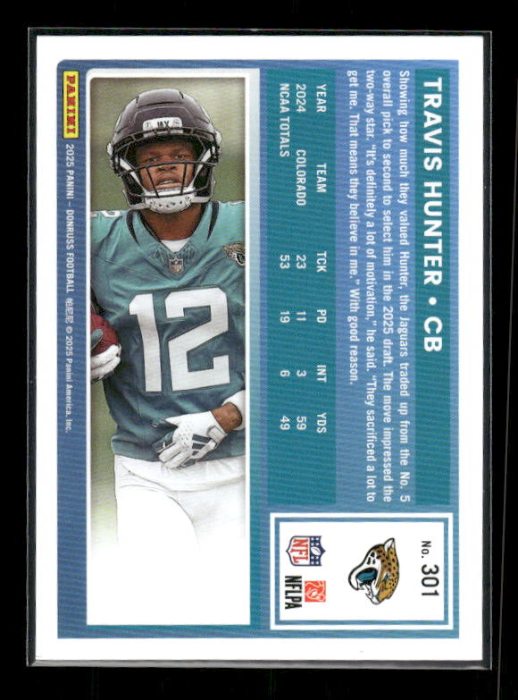 Travis Hunter - 2025 Donruss Football - Rated Rookie