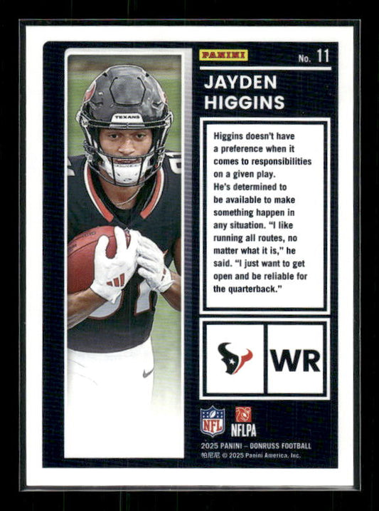 Jayden Higgins - 2025 Donruss Football - The Rookies