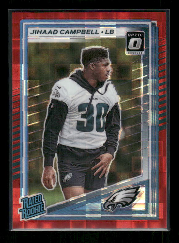 Jihaad Campbell - 2025 Donruss Football - Optic Preview Red Pandora - Rated Rookie