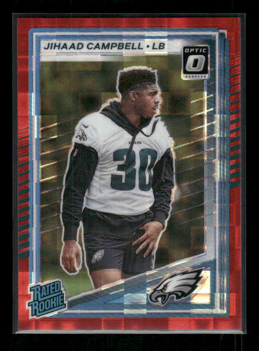 Jihaad Campbell - 2025 Donruss Football - Optic Preview Red Pandora - Rated Rookie