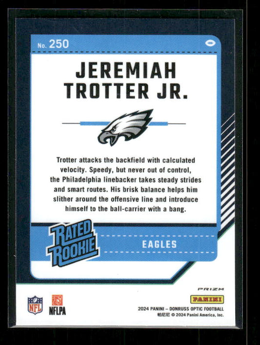 Jeremiah Trotter Jr. - 2024 Donruss Optic - Blue Hyper - Rated Rookie