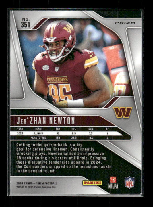 Jer'Zhan Newton - 2024 Panini Prizm - Green Ice - Rookie