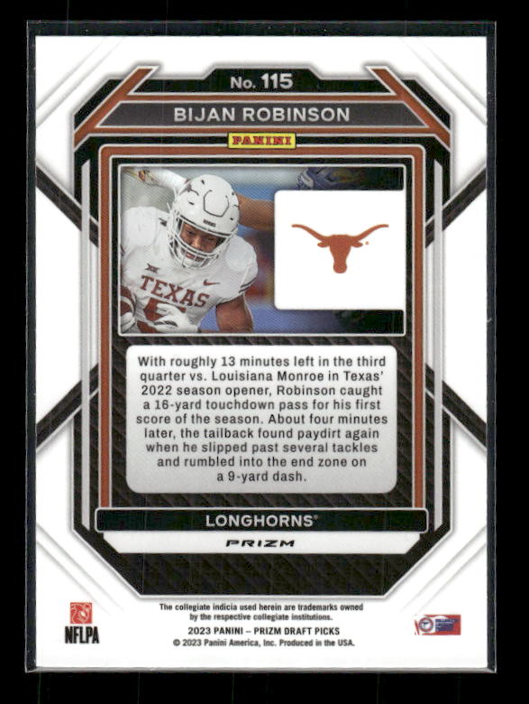 Bijan Robinson - 2024 Panini Prizm Draft Pick - Red Ice - Rookie