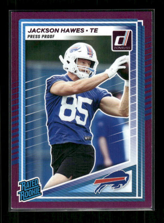 Jackson Hawes - 2025 Donruss Football - Purple Press Proof - Rated Rookie