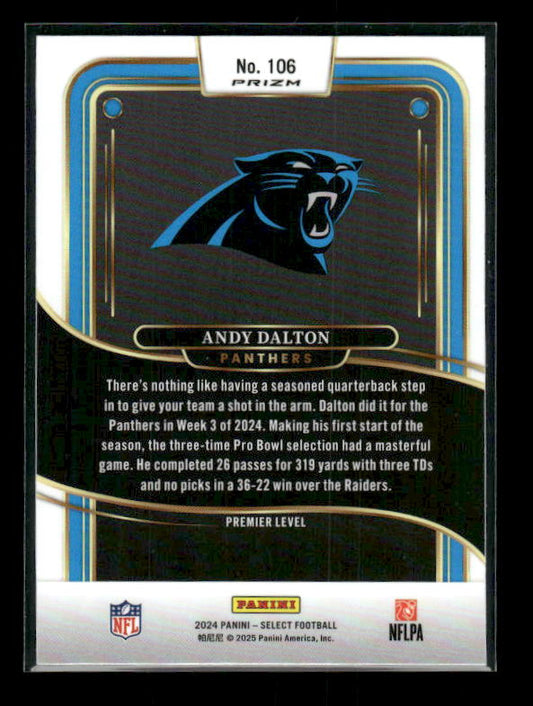 Andy Dalton - 2024 Select Football - Green / Black Shock - Premier Level