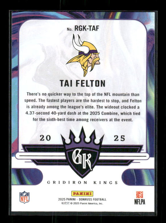 Tai Felton - 2025 Donruss Football - Gridiron Kings - Rookie