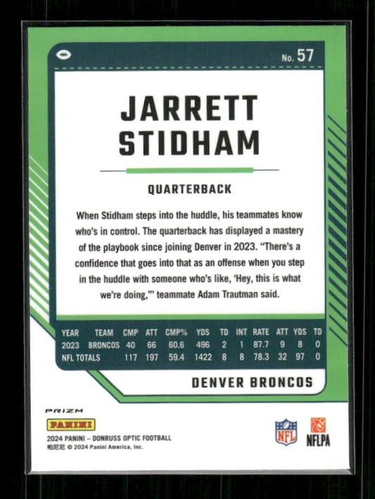 Jarrett Stidham - 2024 Donruss Optic - Stars SSP