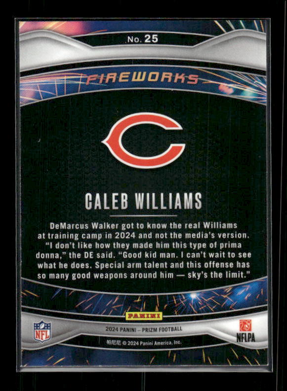 Caleb Williams - 2024 Panini Prizm - Fireworks - Rookie