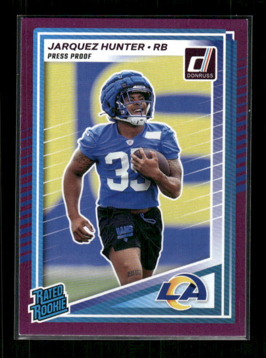 Jarquez Hunter - 2025 Donruss Football - Purple Press Proof - Rated Rookie