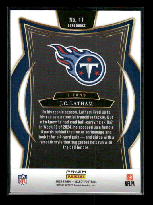 J.C. Latham - 2024 Select Football - Green / Black Shock - Concourse - Rookie