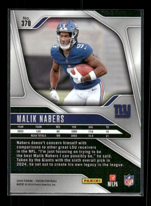Malik Nabers - 2024 Panini Prizm - Rookie